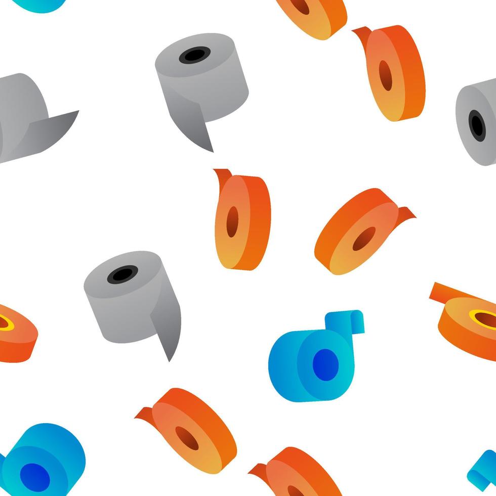 Sticky Tape Rolls Vector Seamless Pattern