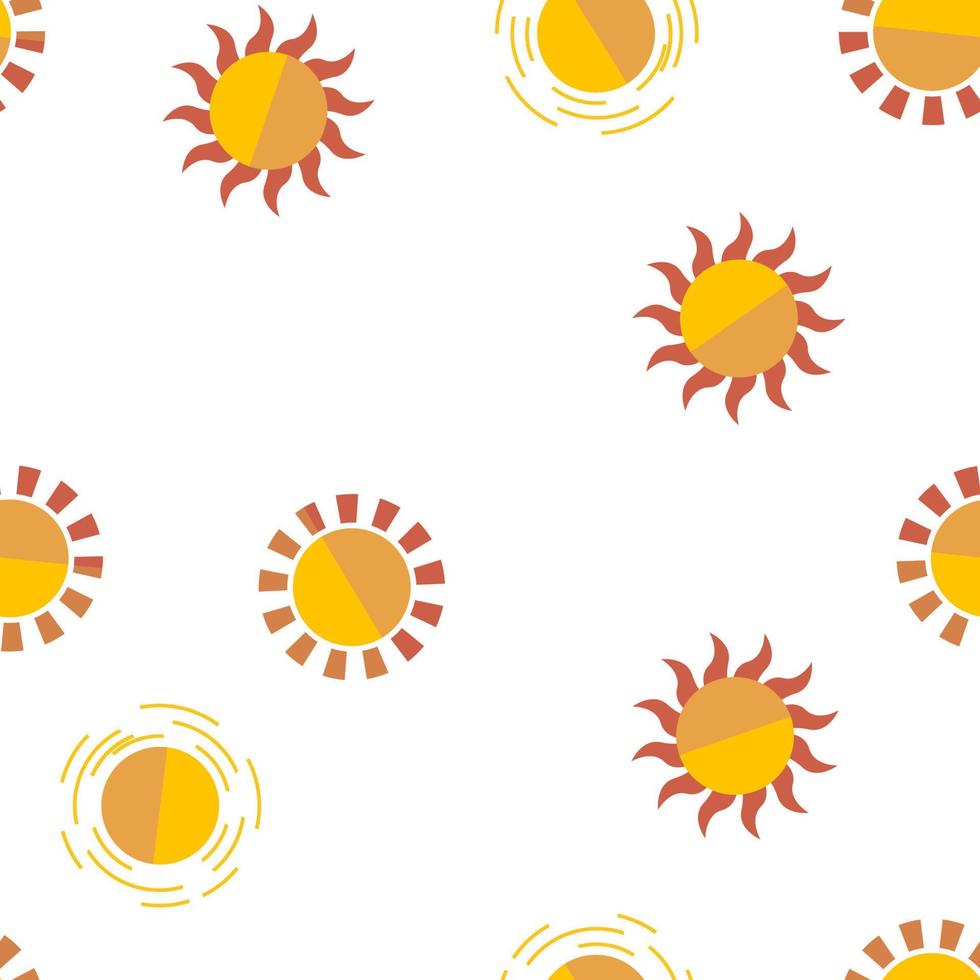 Yellow Sun Icon Vector Seamless Pattern