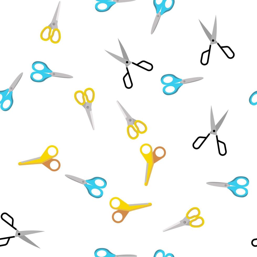 Scissors, School Stationery Vector Seamless Pattern