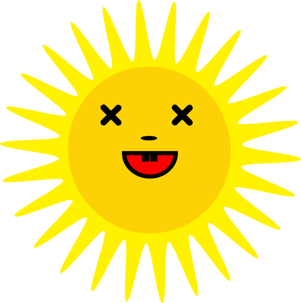 soleil icône émotion dessin animé signe symbole conception png