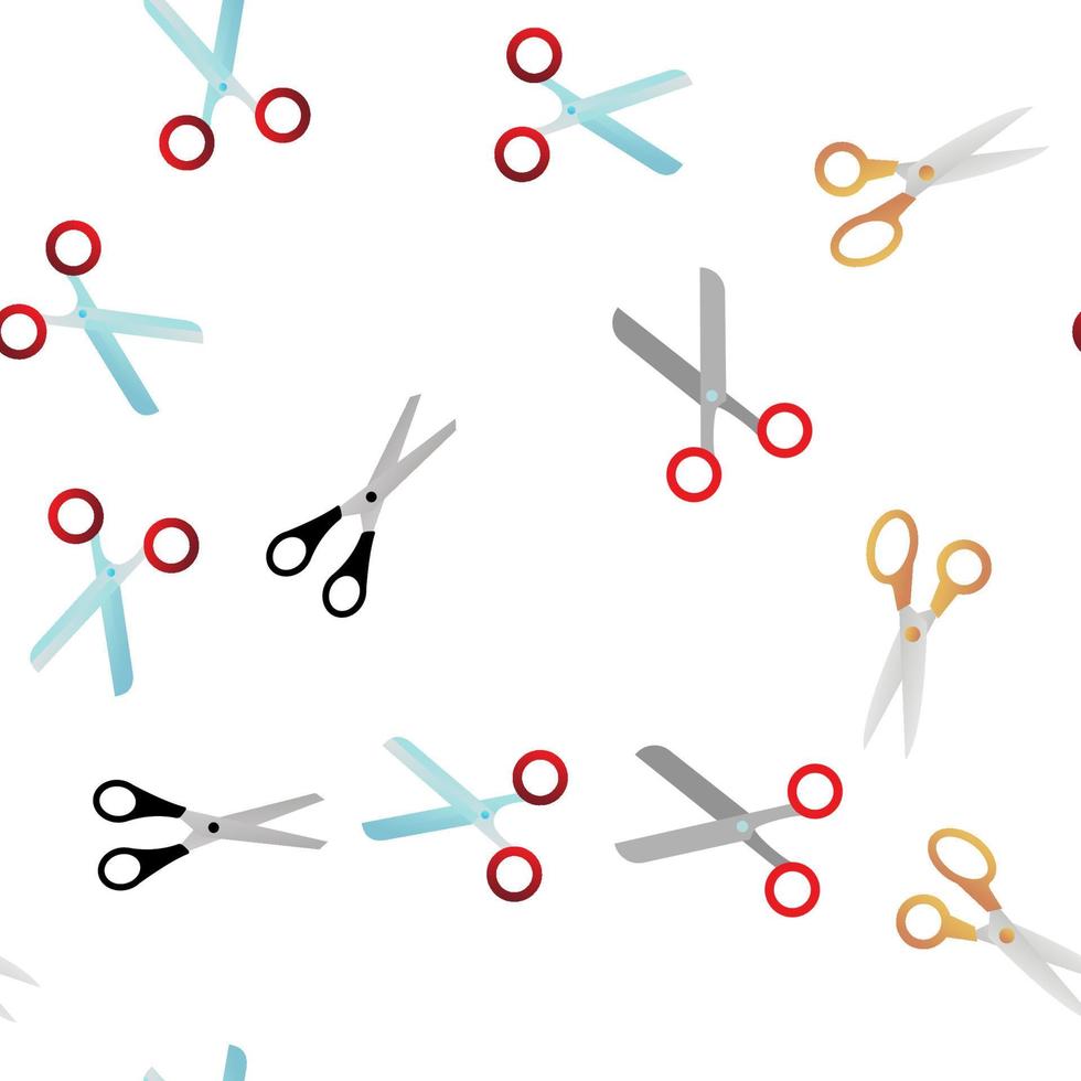 Scissors, School Stationery Vector Seamless Pattern