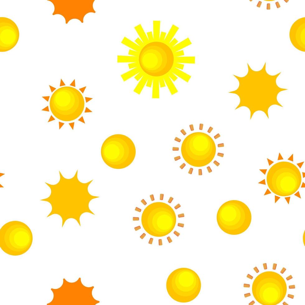 sol amarillo icono vector de patrones sin fisuras