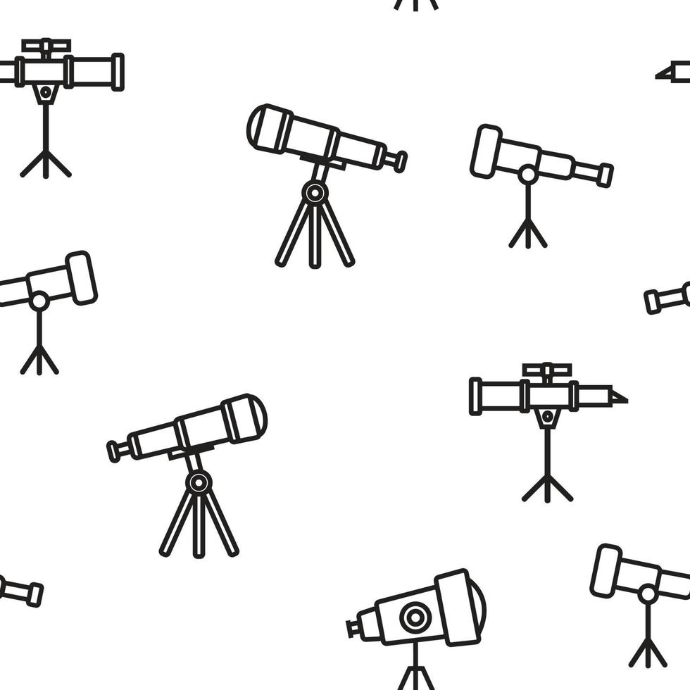 Telescope Icon Vector Seamless Pattern