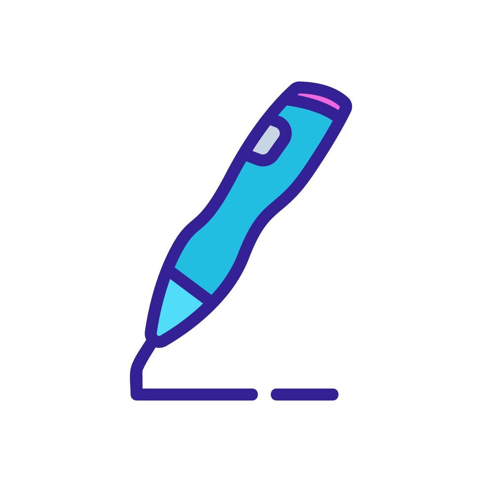 3d pen electronic engineering equipment icon vector outline illustration