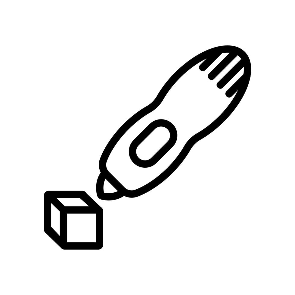 3d pen construction square icon vector outline illustration