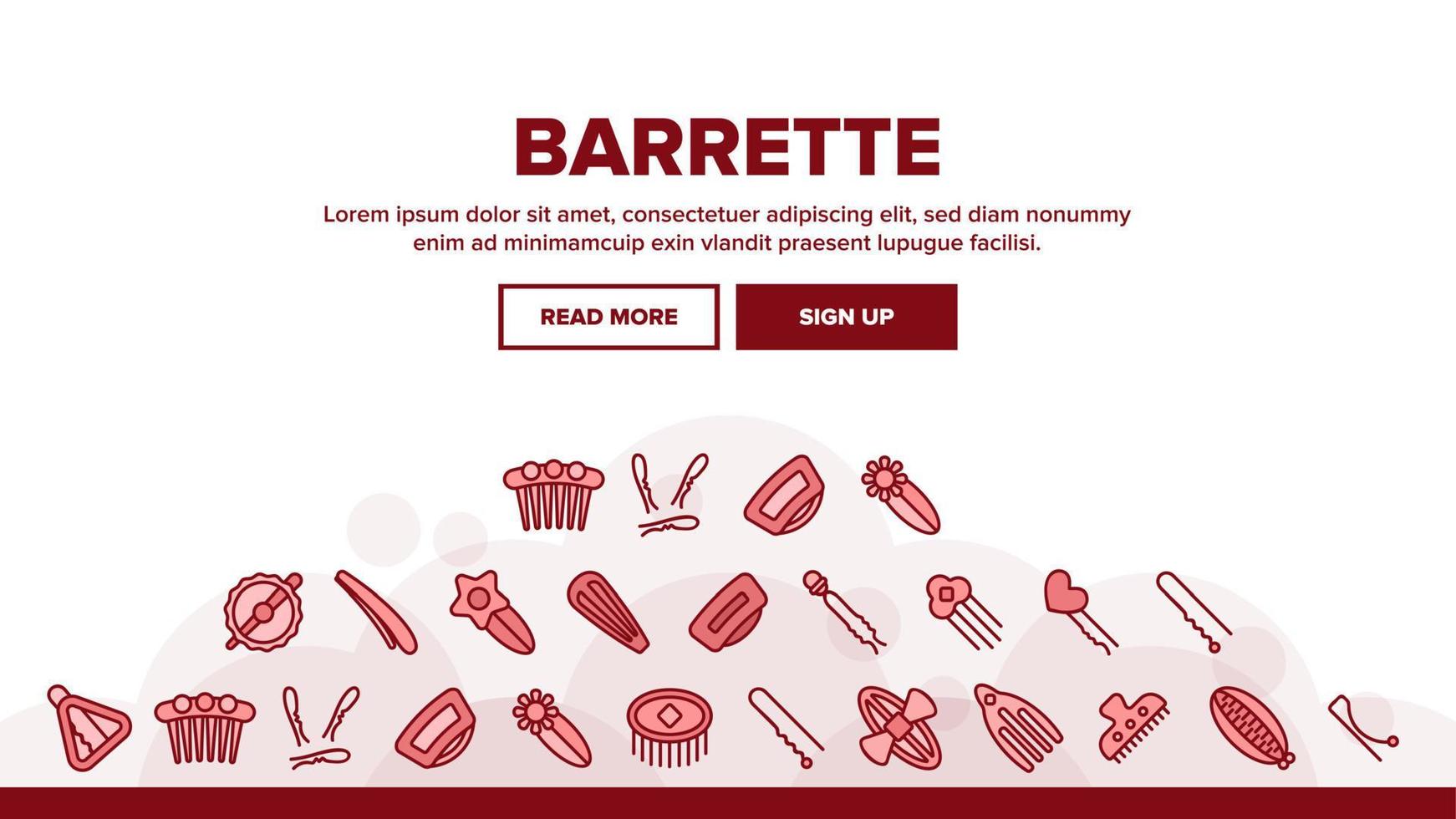 Barrette Accessory Landing Header Vector