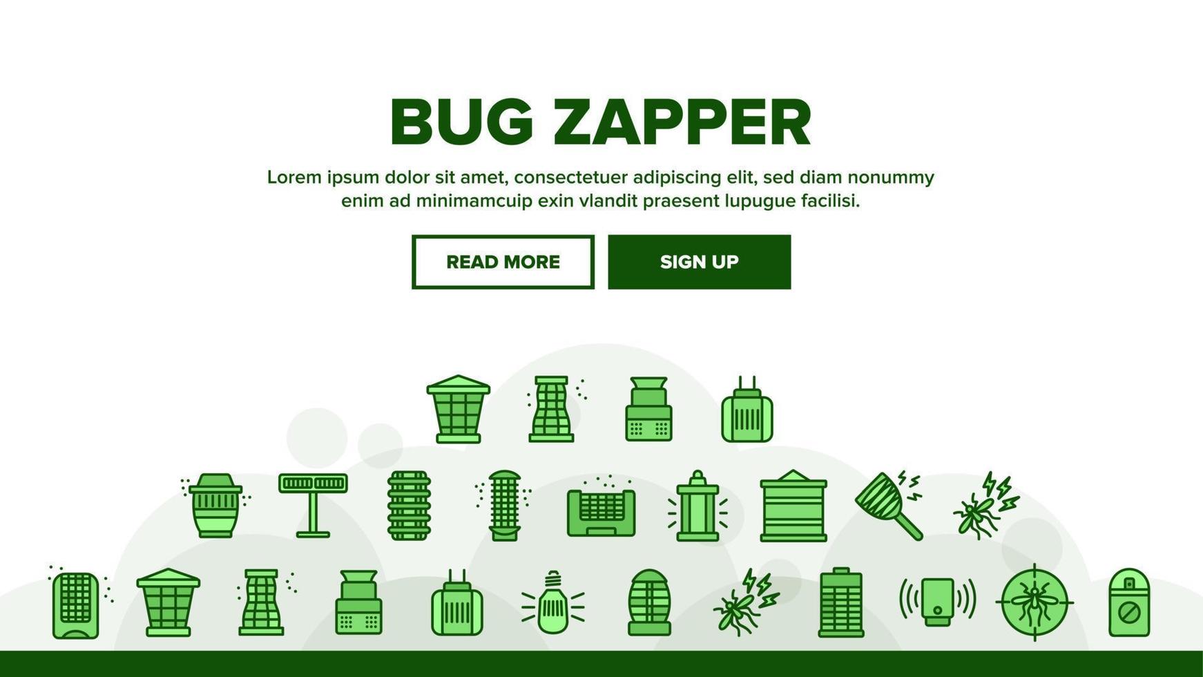 Bug Zapper Landing Header Vector