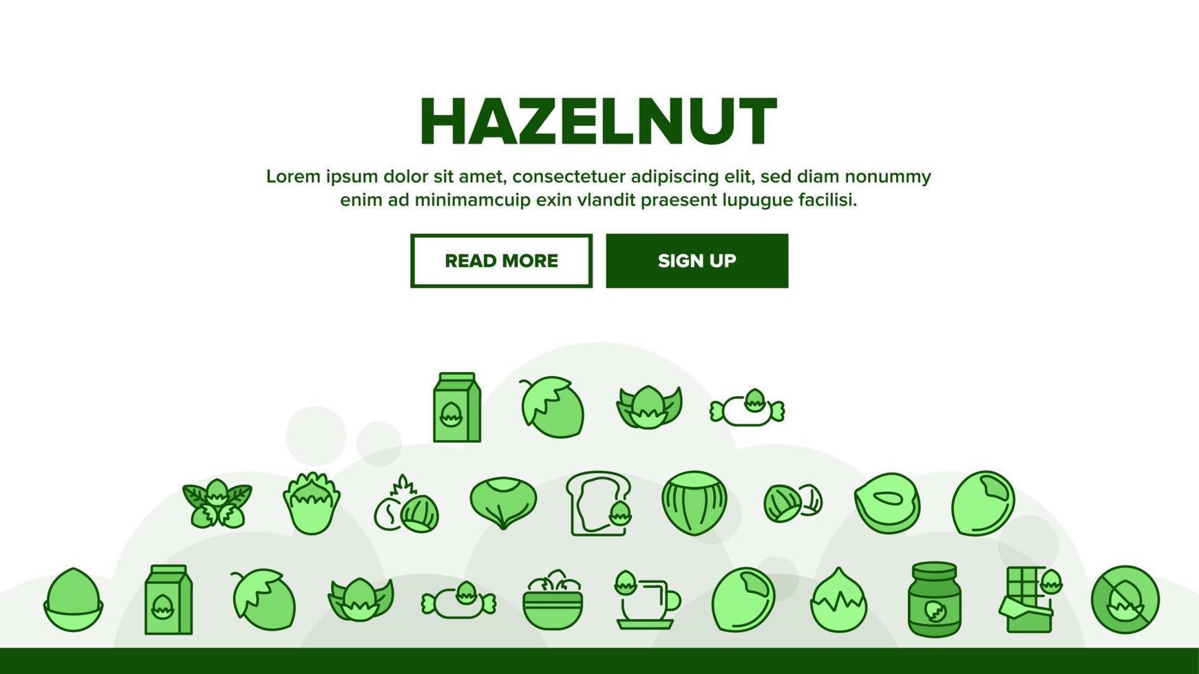 Hazelnut Organic Food Landing Header Vector