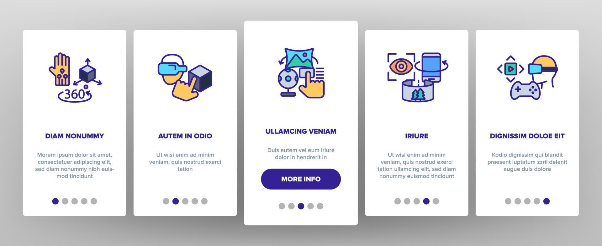 Augmented, Virtual Reality Vector Onboarding Mobile App Page Screen