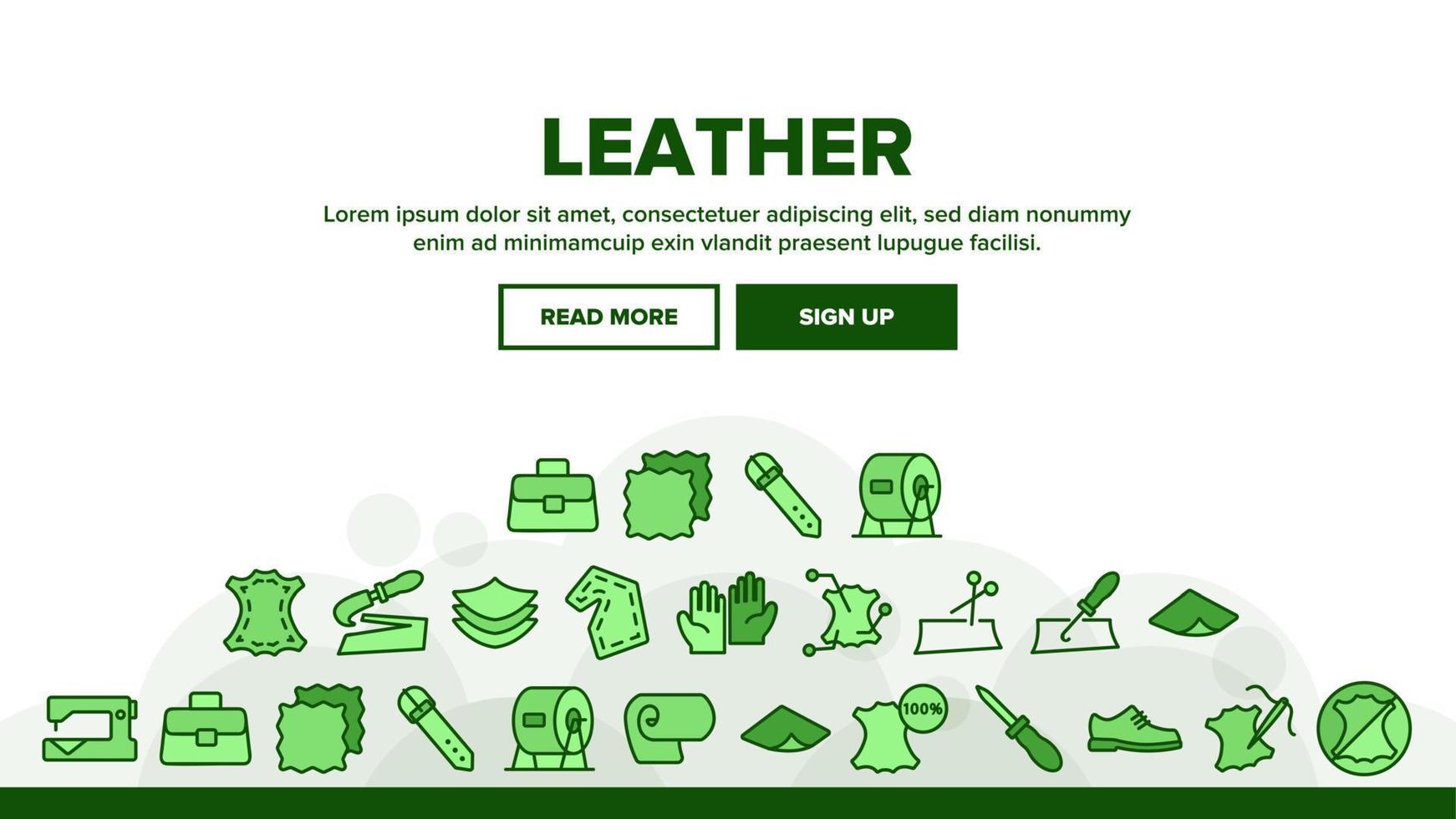 Leather Cloth Material Landing Header Vector
