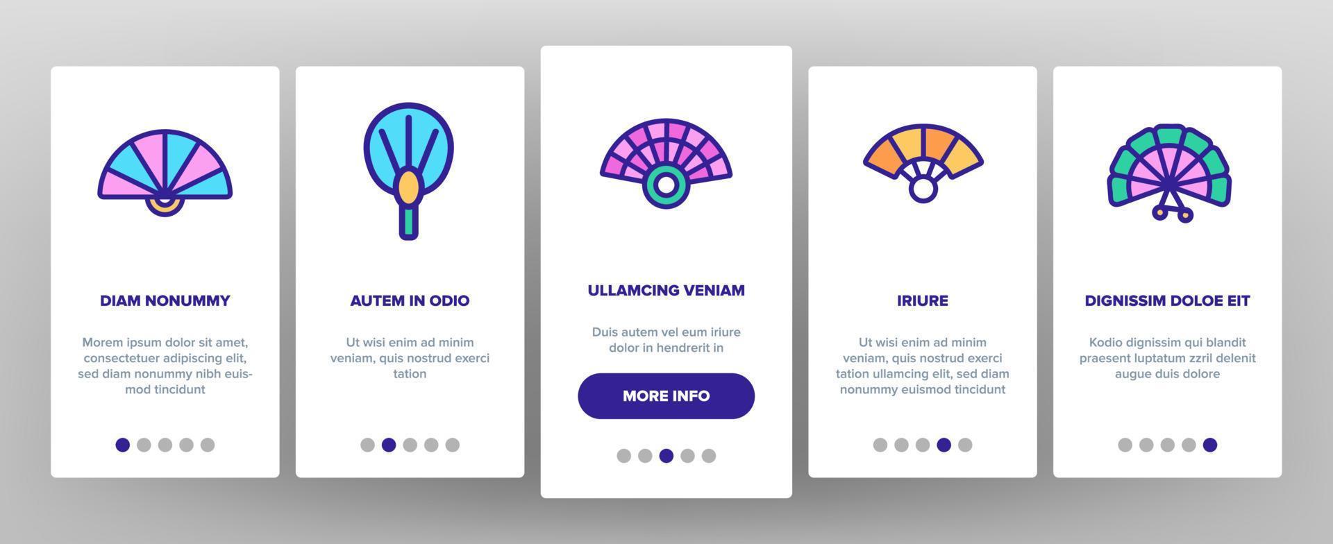 Handheld Elegant Fans Vector Onboarding