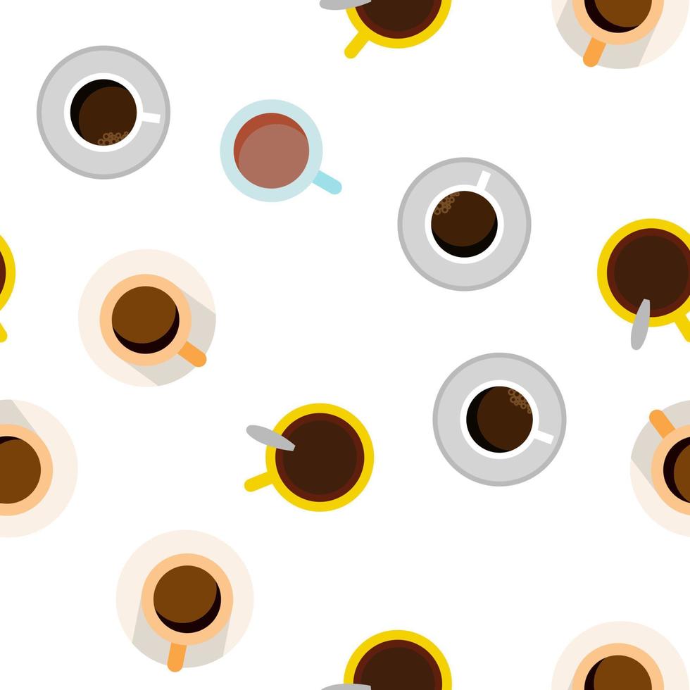 Coffee Mugs Top View Vector Seamless Pattern