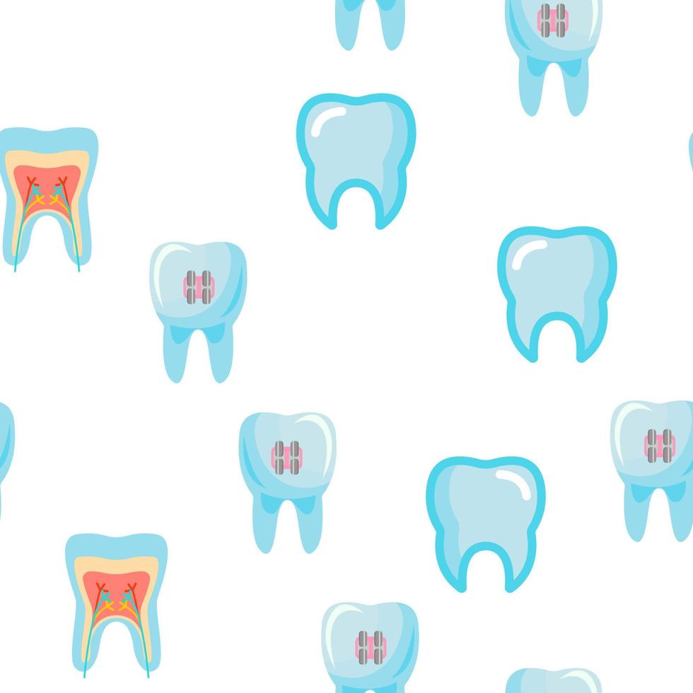 Tooth Icon Vector Seamless Pattern