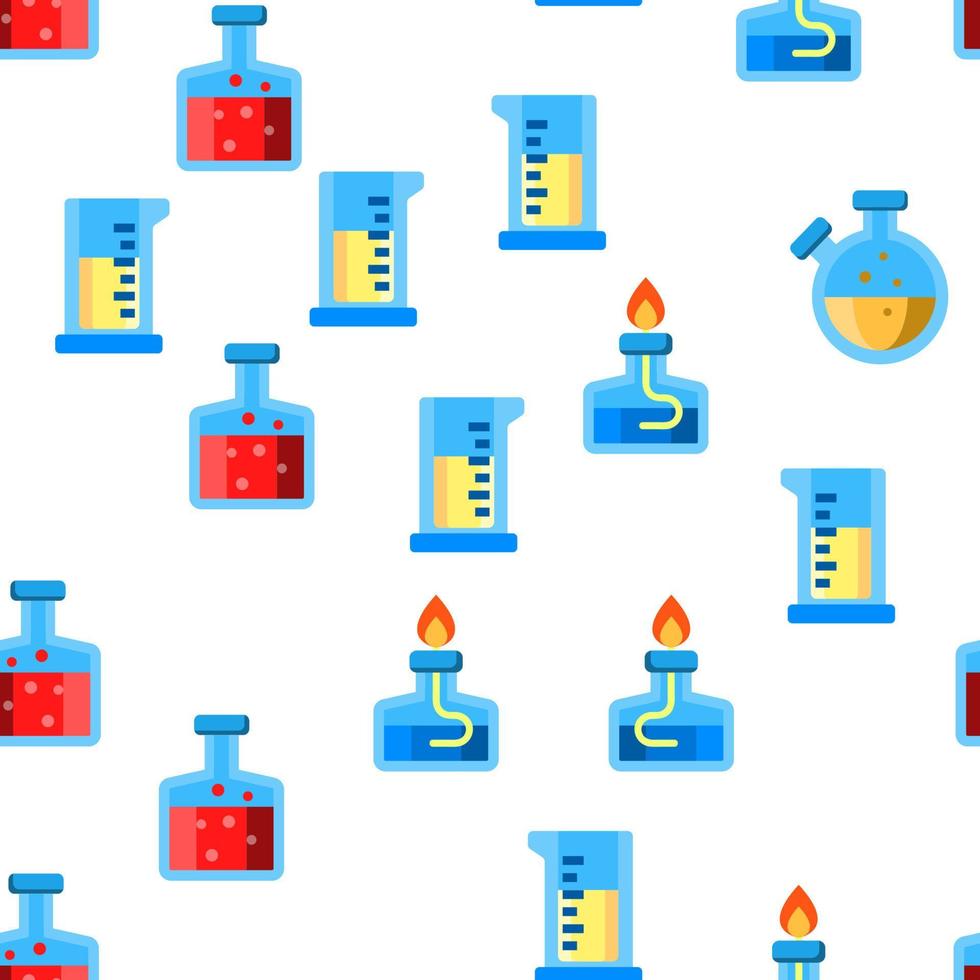 Test Tubes And Flasks Vector Seamless Pattern