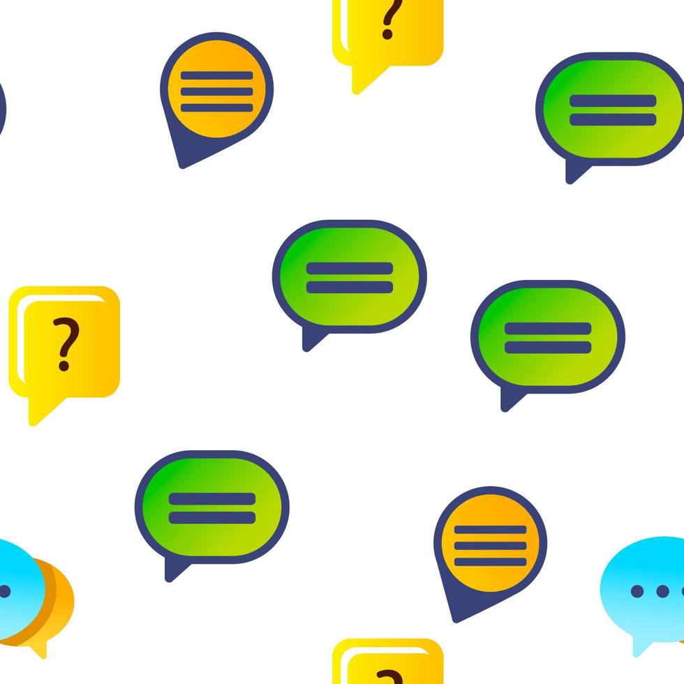 Speech Bubble Icon Set Vector Seamless Pattern