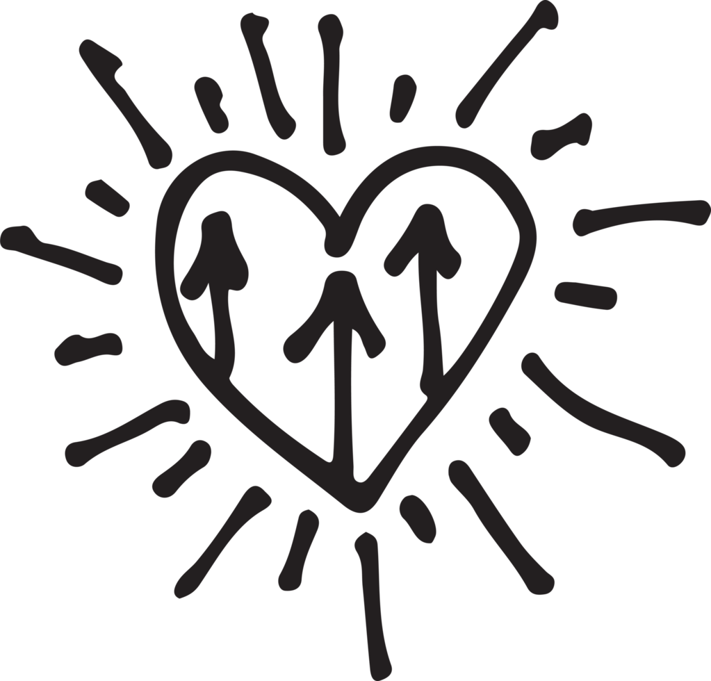 Hand drawn Heart icon sign symbol design png