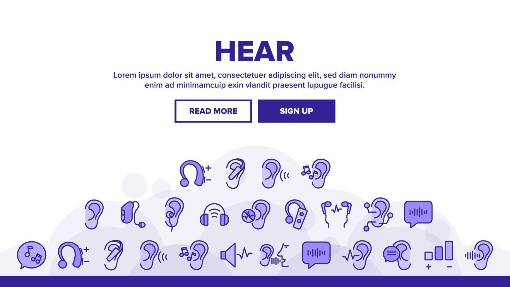 Hear Sound Aid Tool Landing Header Vector