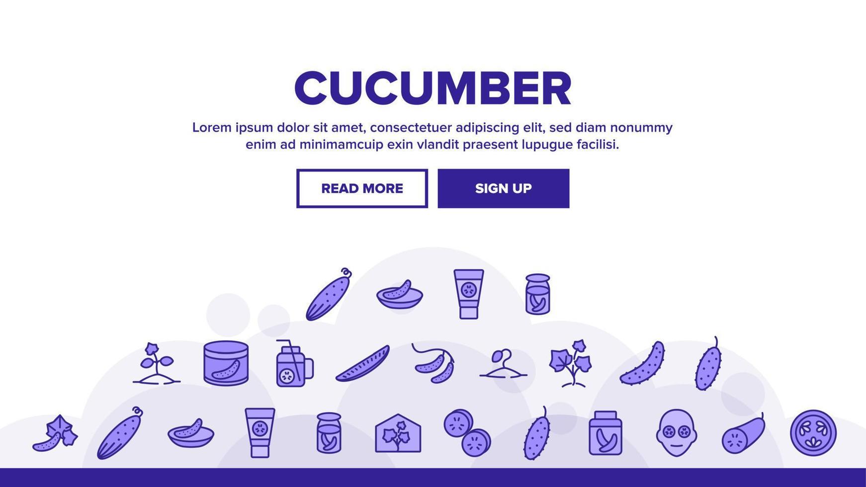 Cucumber Vegetable Landing Header Vector