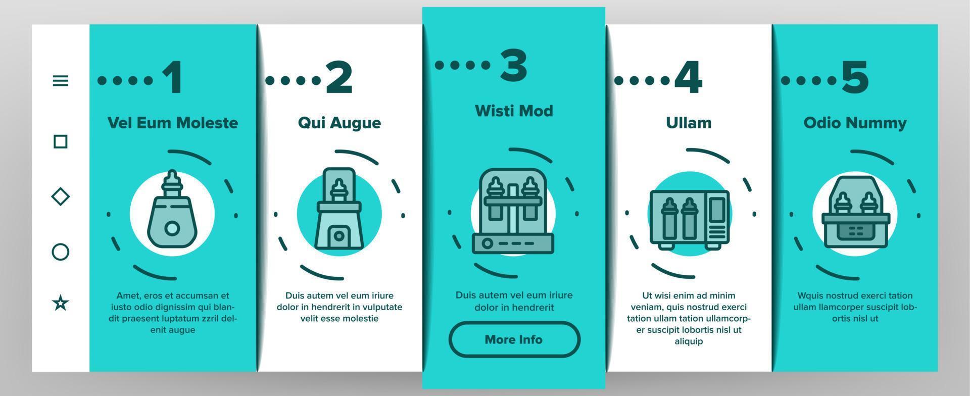 Sterilizer Device Onboarding Icons Set Vector