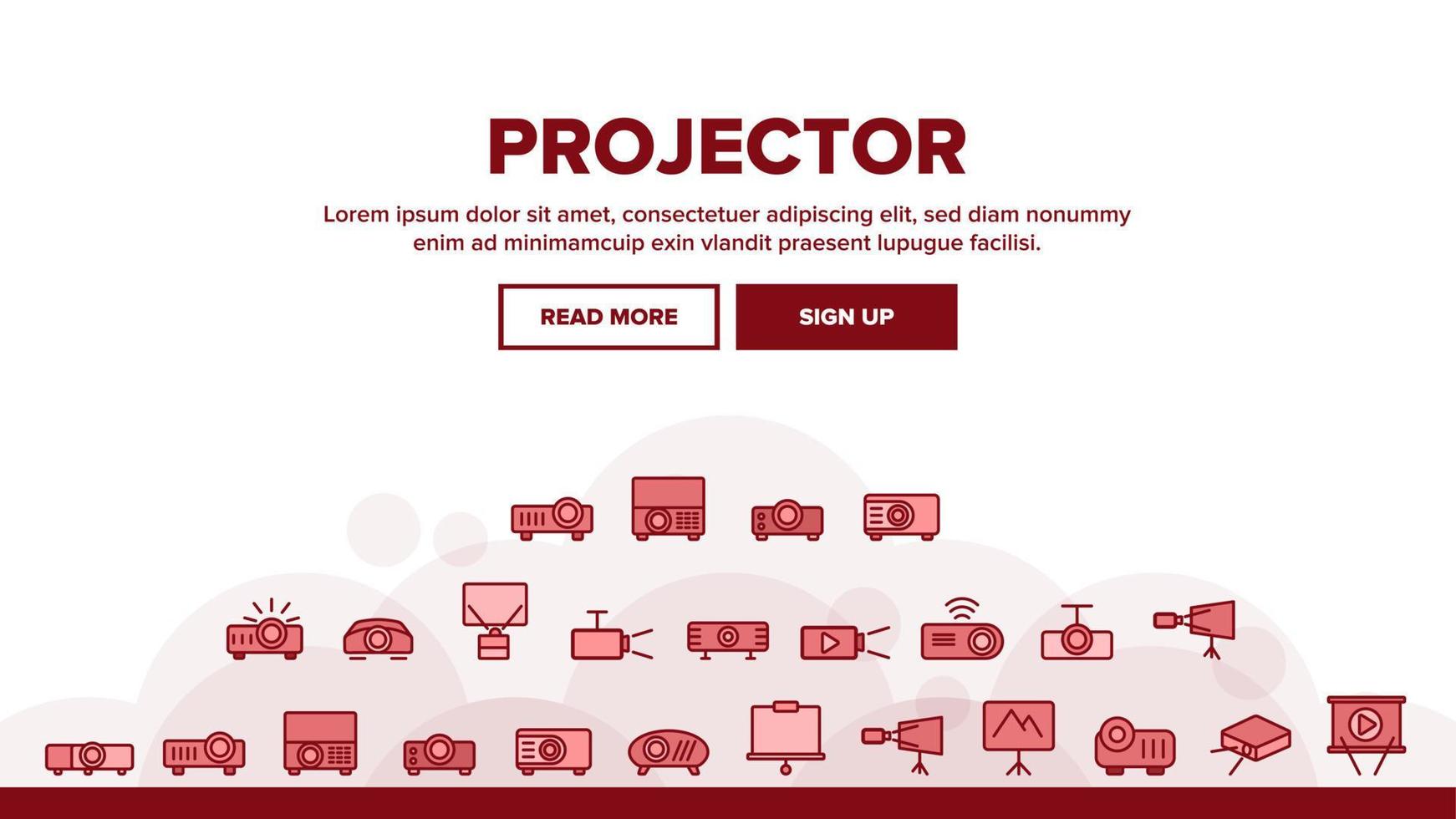 vector de encabezado de aterrizaje del proyector