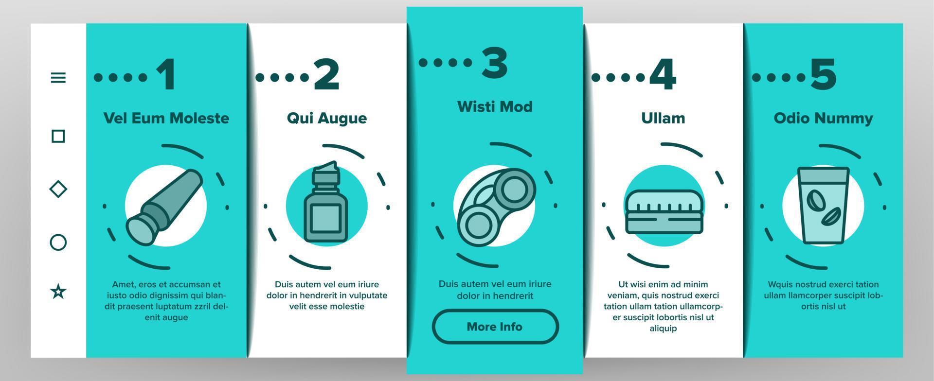 Contact Lens Accessory For Vision Onboarding Icons Set Vector