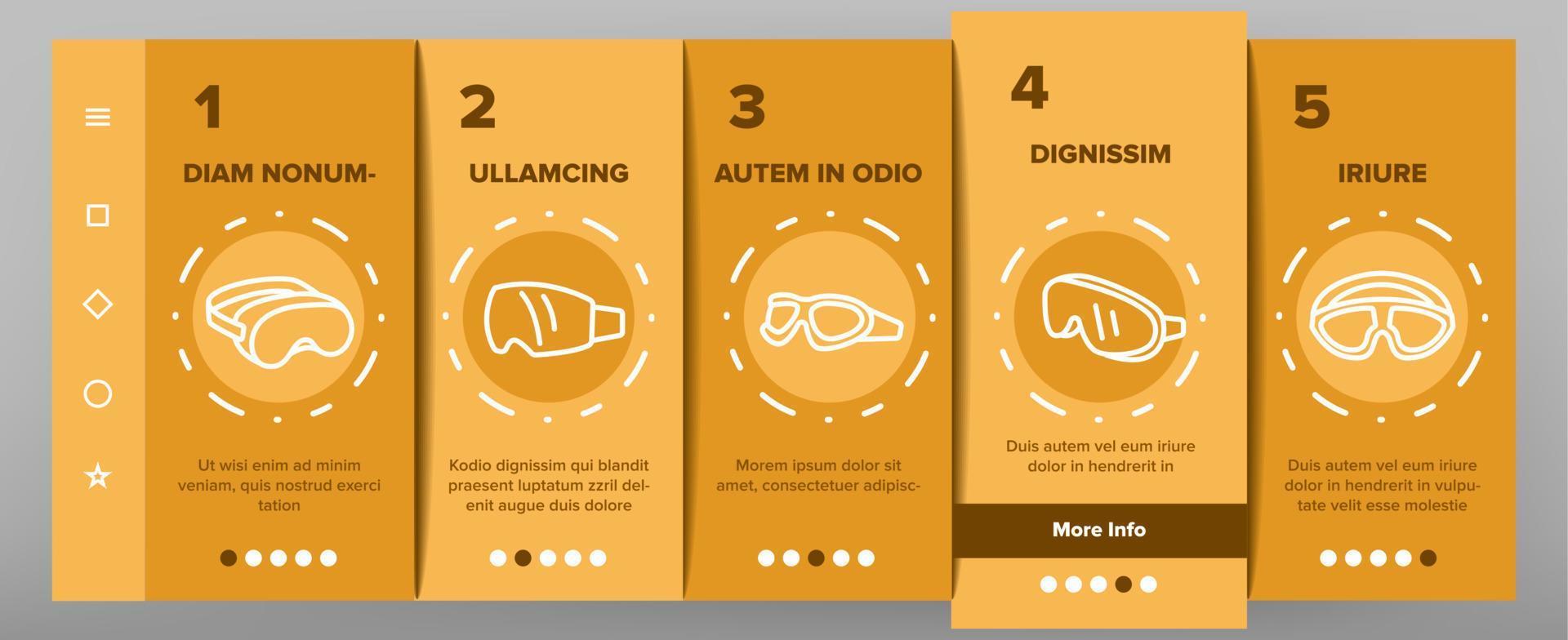 conjunto de iconos de incorporación de herramientas de gafas de buceo vector