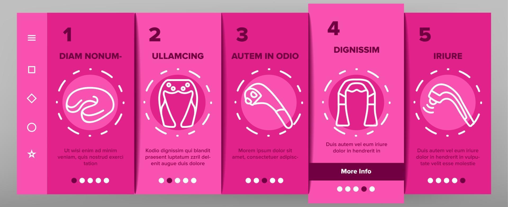 Shoulder Massager Onboarding Icons Set Vector