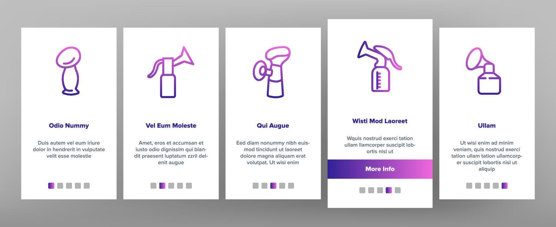 vector de conjunto de iconos de incorporación de dispositivo de extractor de leche