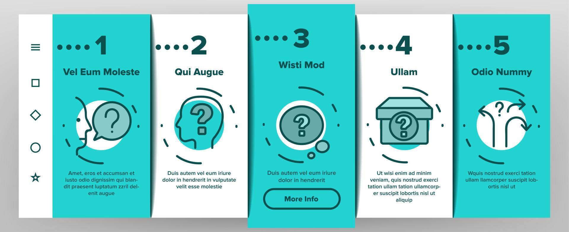 Doubt And Confusion Onboarding Icons Set Vector