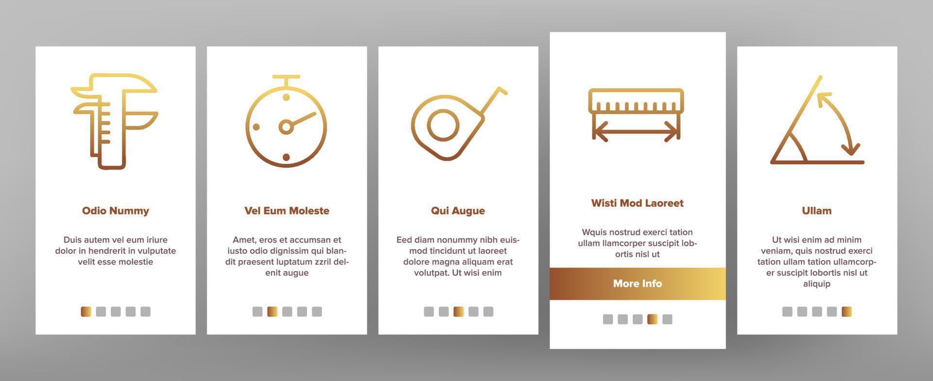 Measuring Equipment Onboarding Icons Set Vector