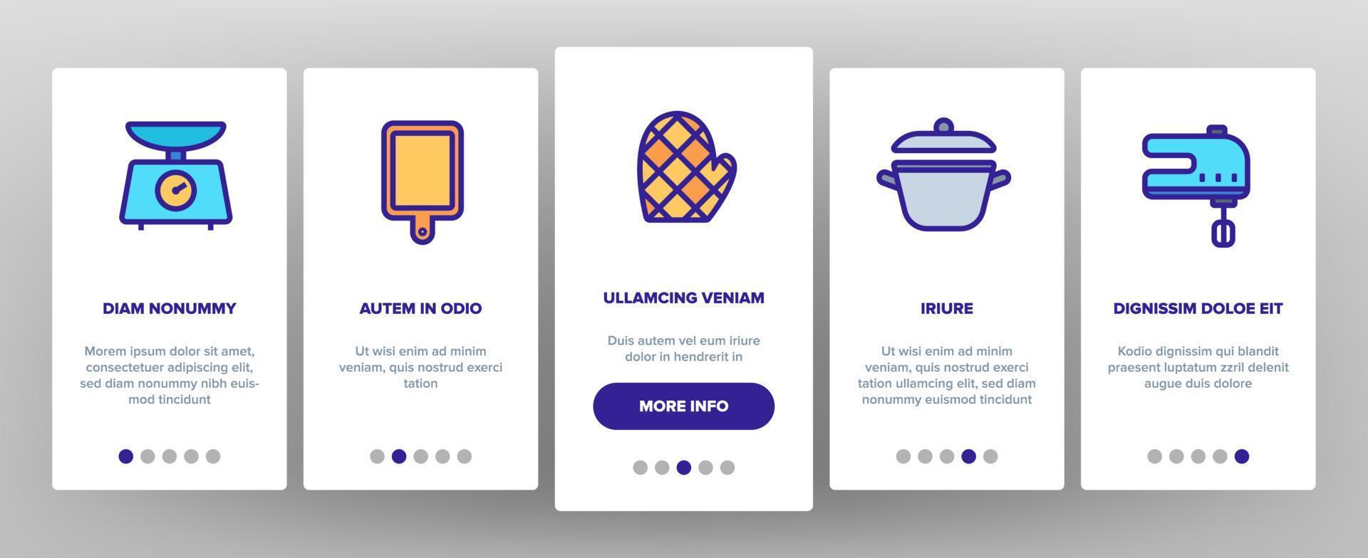Kitchenware Line Icon Set Vector Onboarding