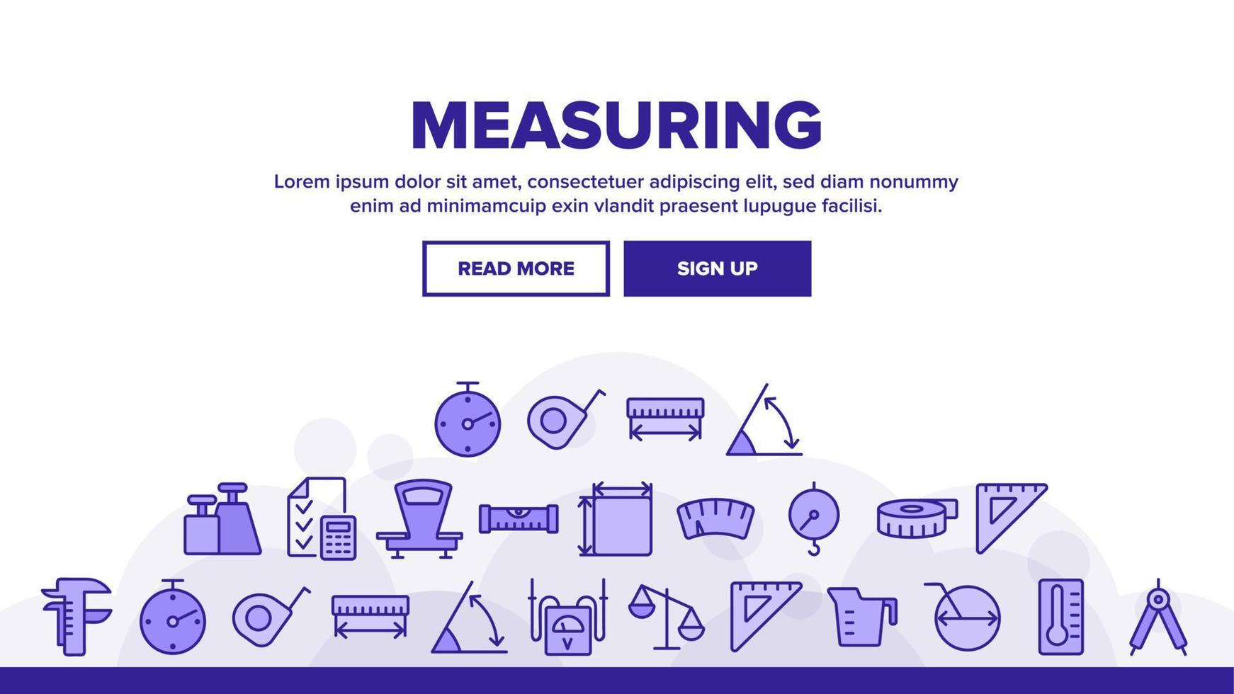 Measuring Equipment Landing Header Vector