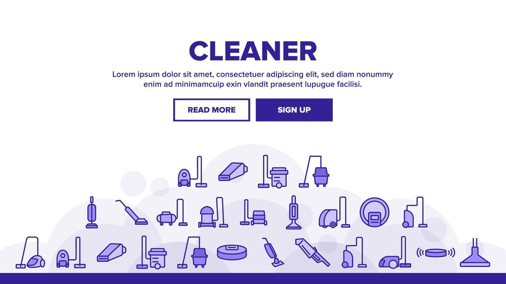 Vacuum Cleaner Device Landing Header Vector