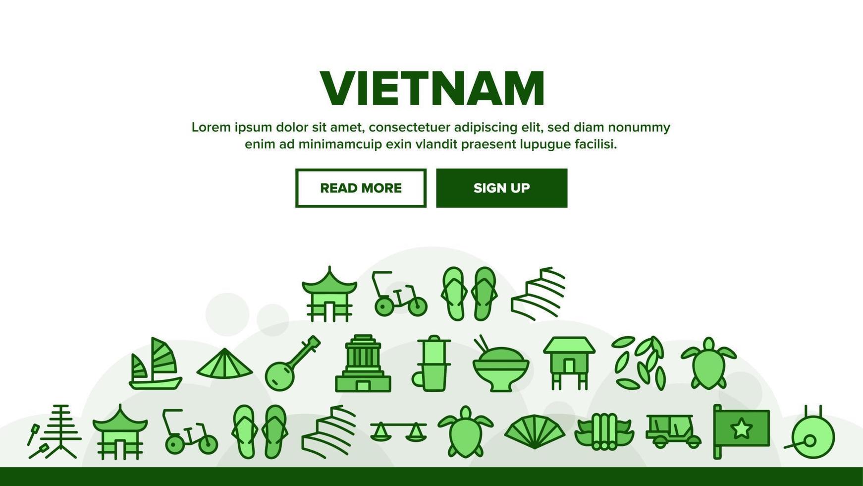 Vietnam Landing Header Vector