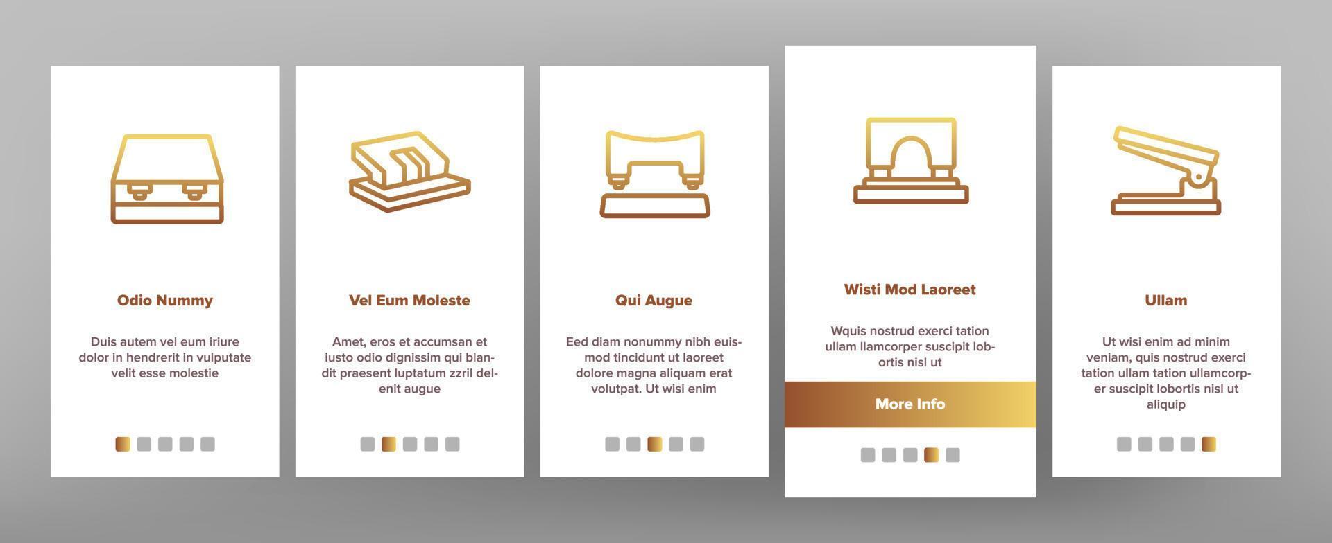 Hole Puncher Tool Onboarding Icons Set Vector