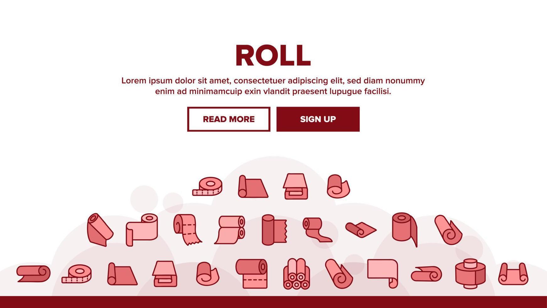 Roll And Reel Material Landing Header Vector