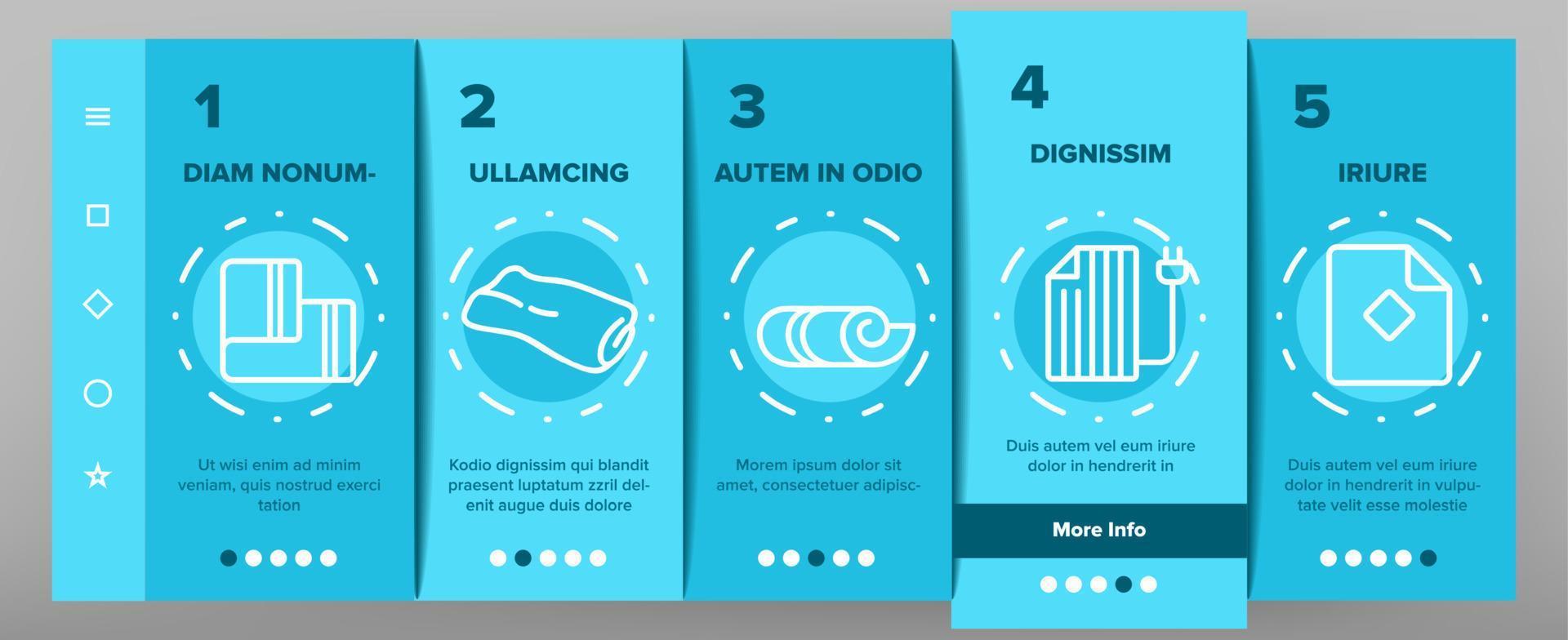 Blanket And Towel Onboarding Icons Set Vector