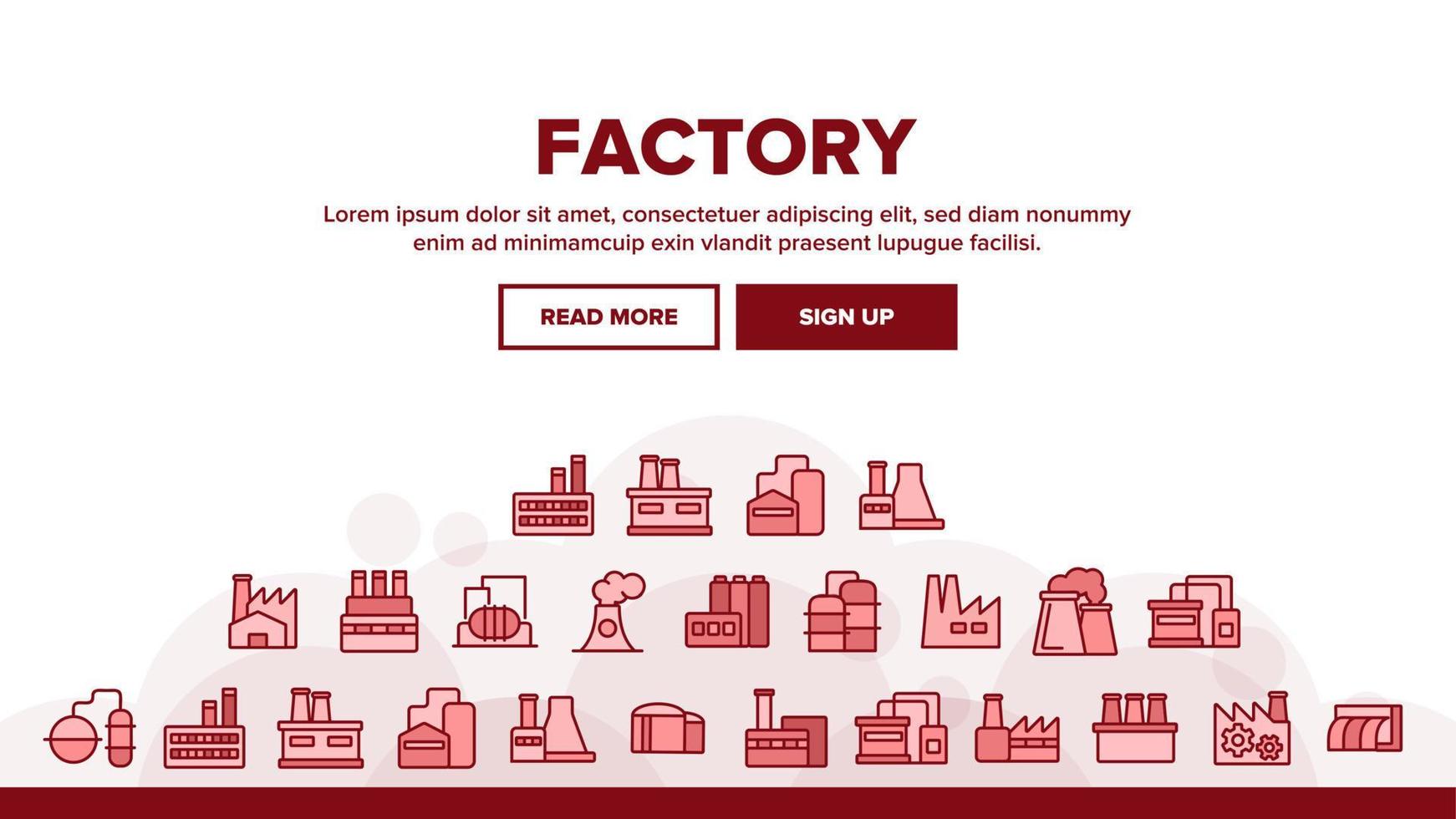 Factory Industrial Landing Header Vector