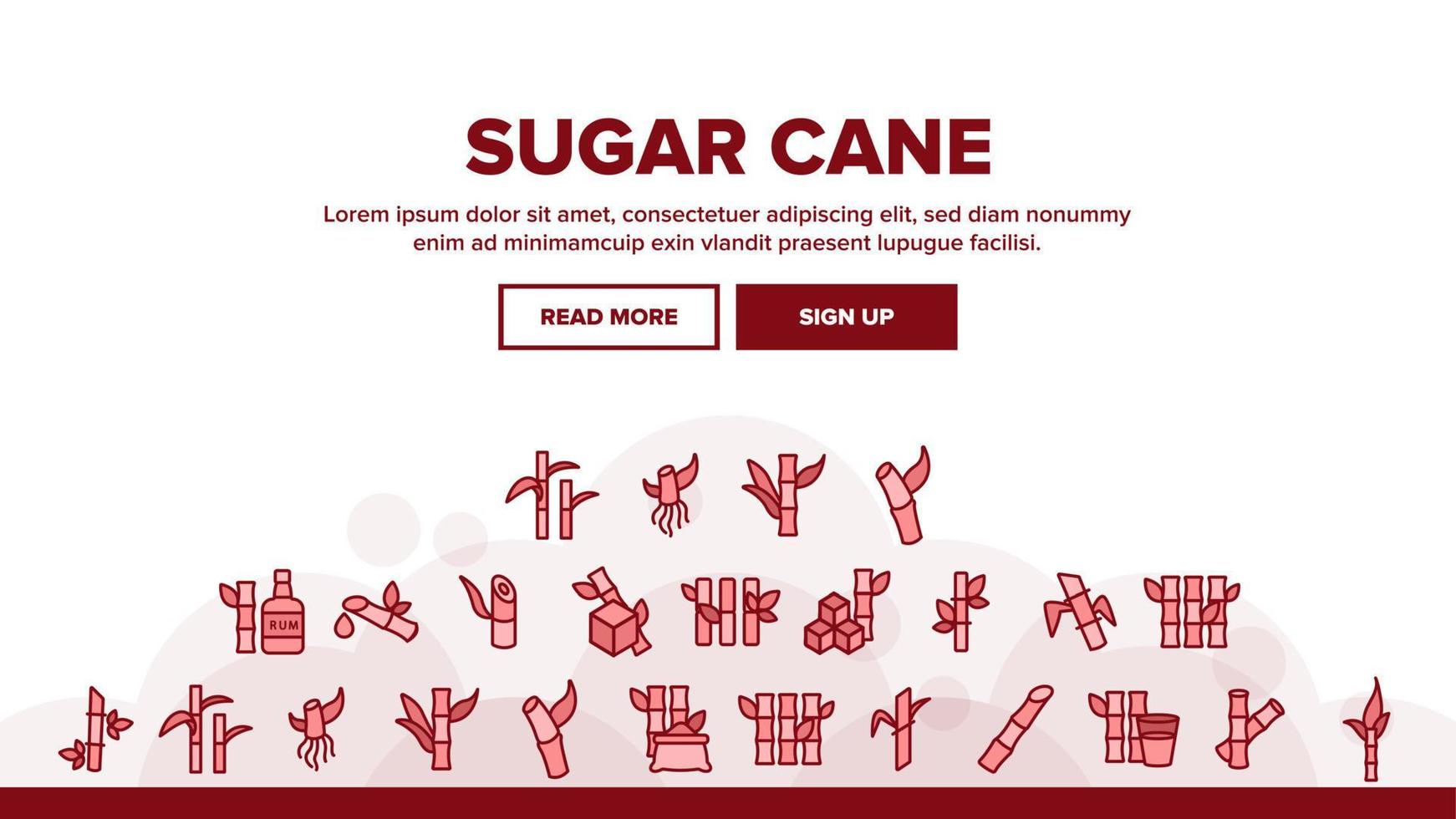 Sugar Cane Agriculture Landing Header Vector