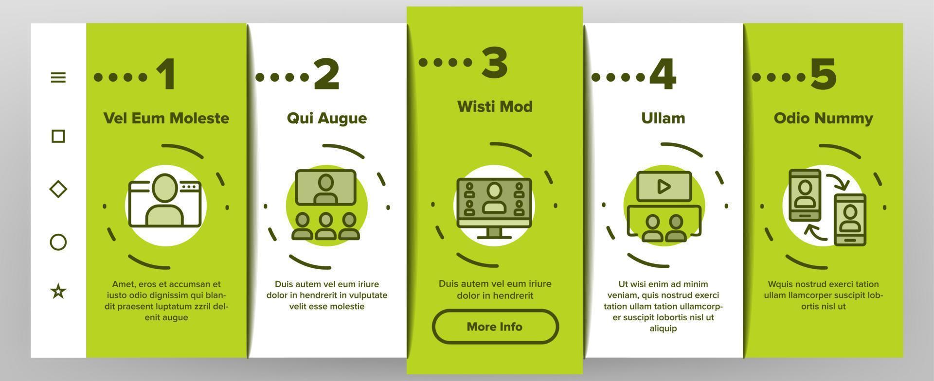 Webinar Education Onboarding Icons Set Vector