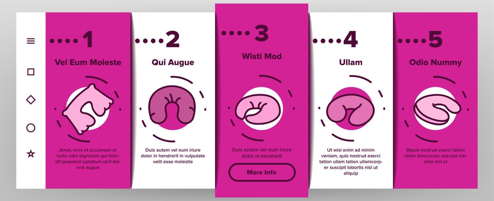 Pillow Orthopedic Onboarding Icons Set Vector