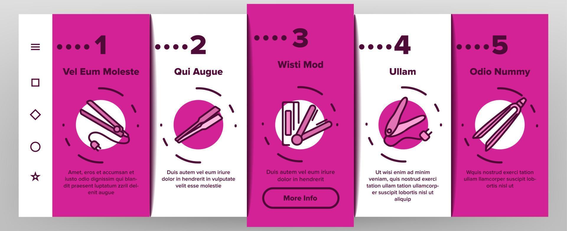 Flat Iron Equipment Onboarding Icons Set Vector