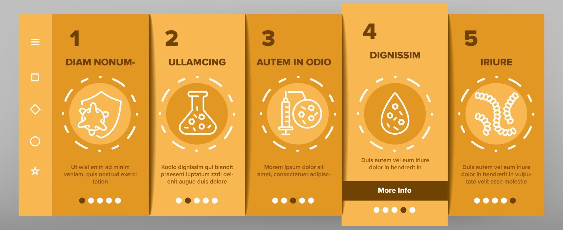 Infection And Disease Onboarding Icons Set Vector