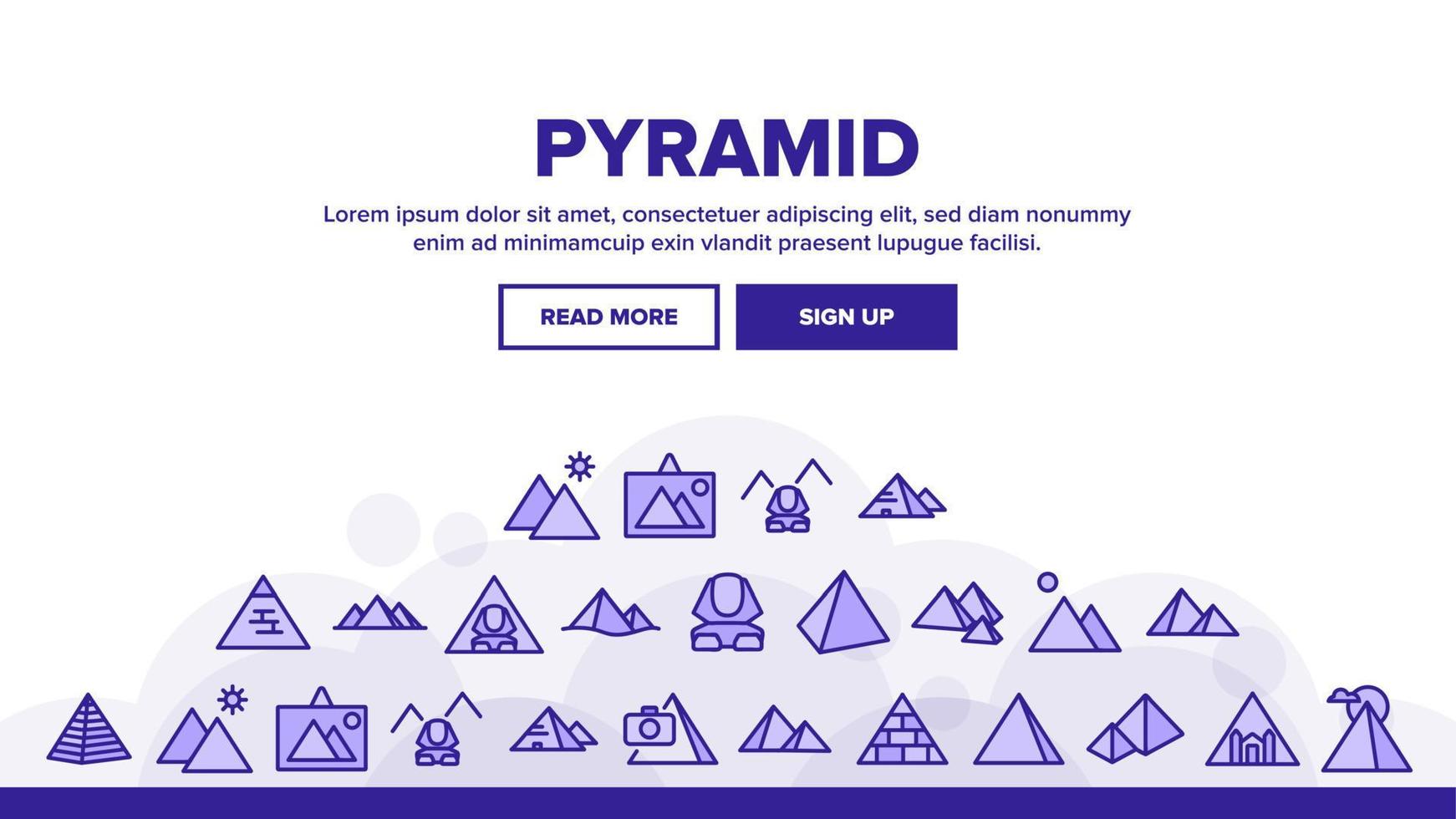 Pyramid Attraction Landing Header Vector