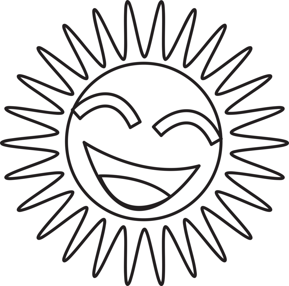 design de sinal de ícone de desenho animado de emoção de sol png