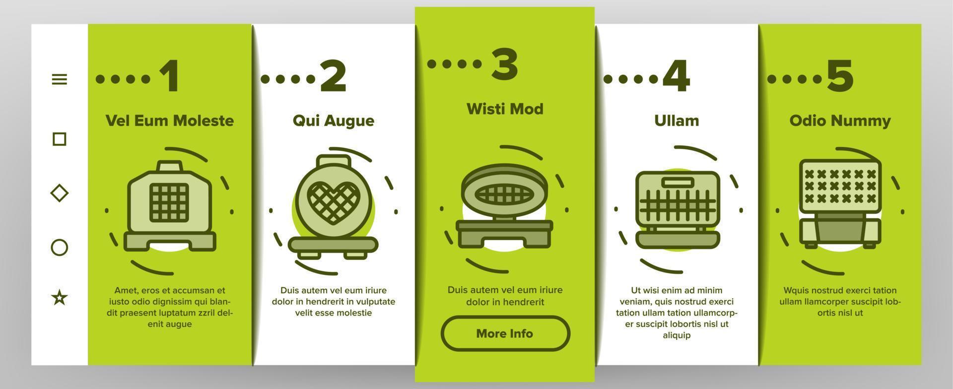 Waffle Iron Onboarding Icons Set Vector