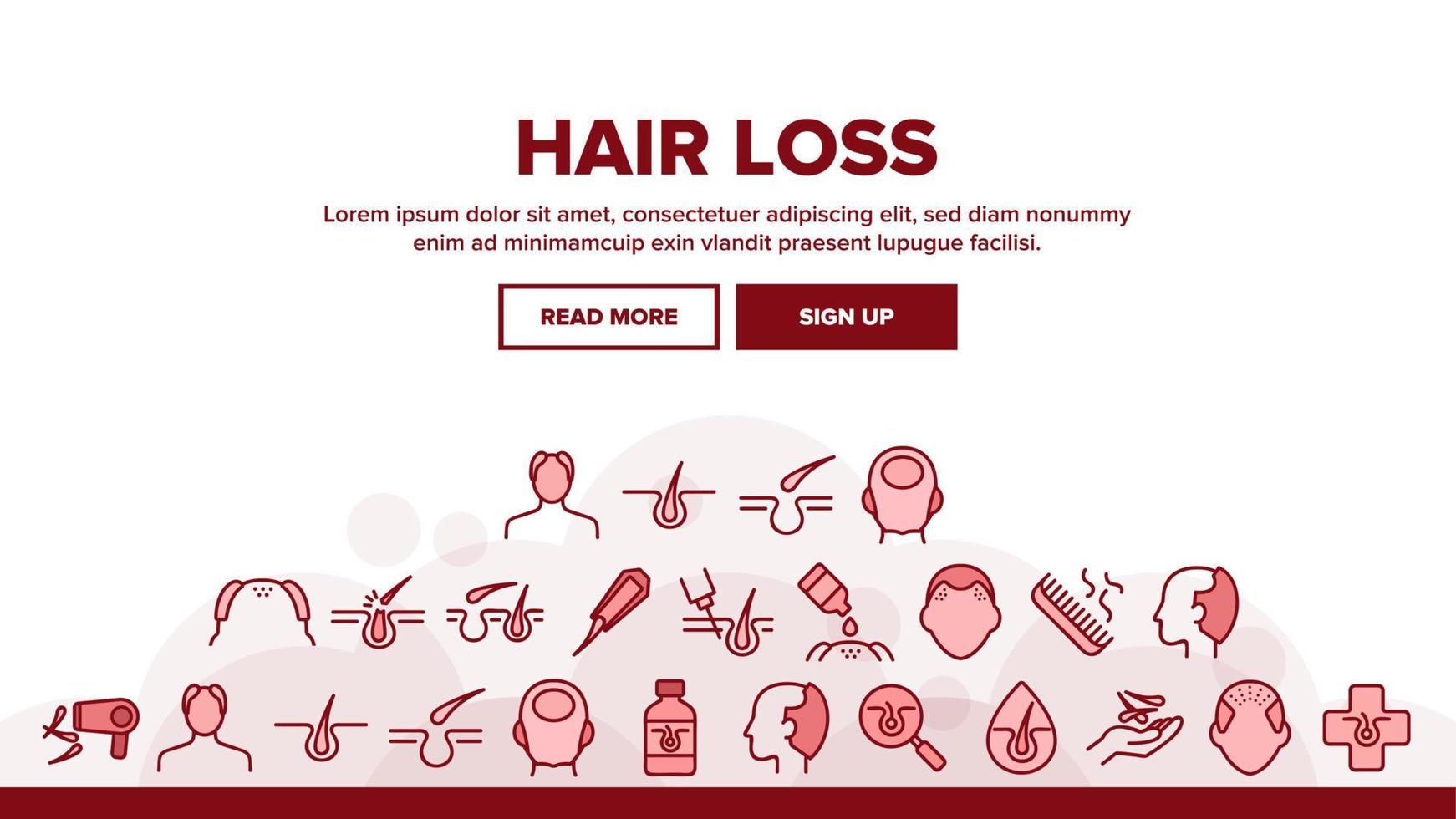 Hair Loss Landing Header Vector