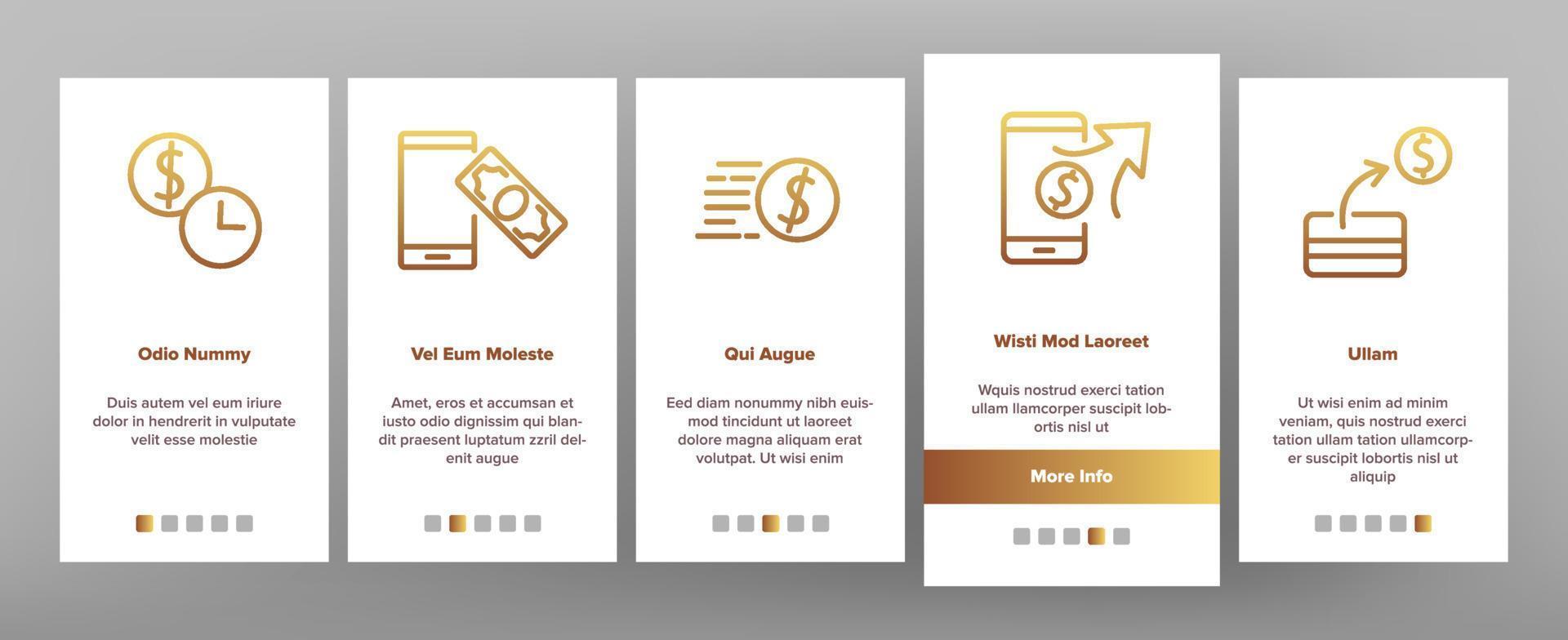 Remittance Finance Onboarding Icons Set Vector