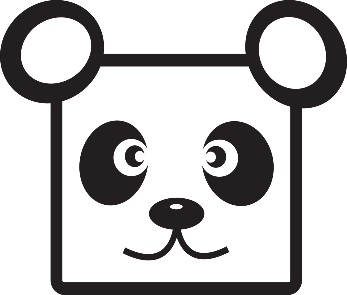 panda pictogram stripfiguur schattig ontwerp png