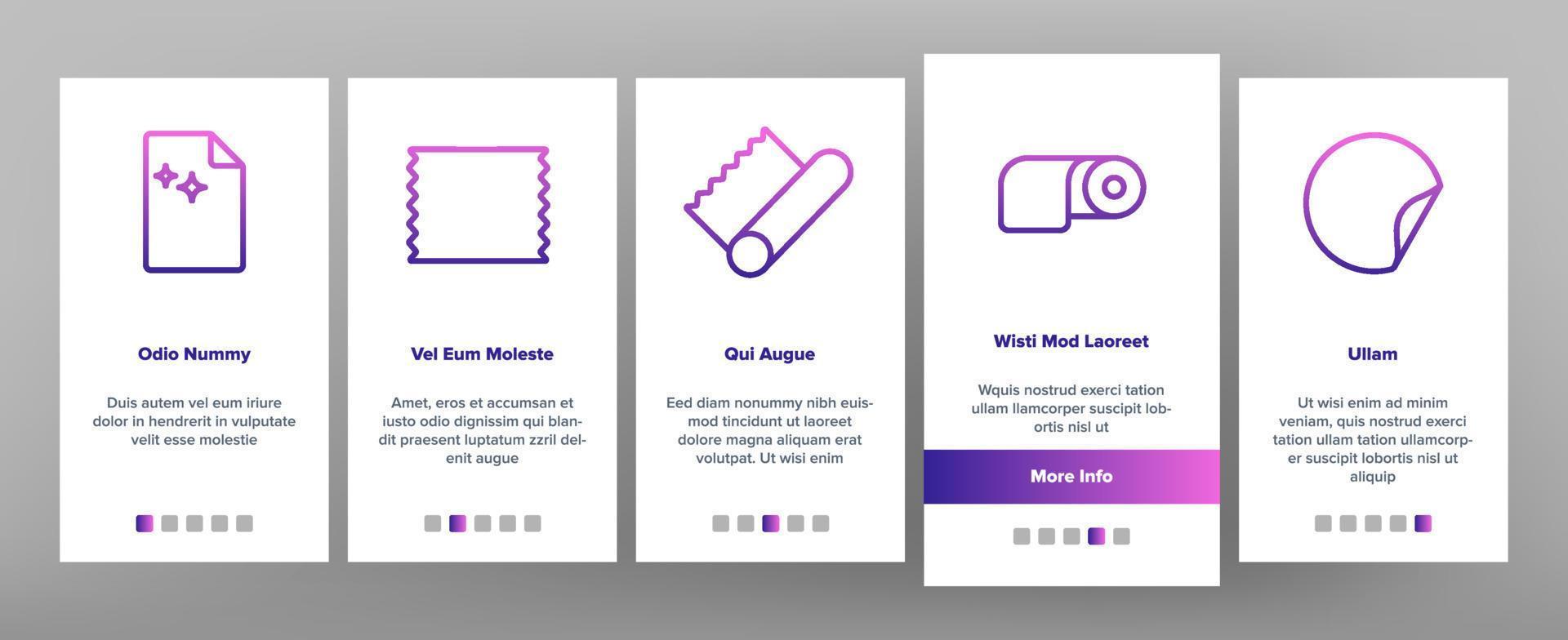 Foil List For Cooking Onboarding Icons Set Vector
